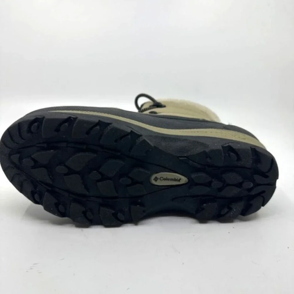 Columbia Cascadian Trinity‎ Snow Boots Women 6 Tan Black Good Waterproof Sherpa